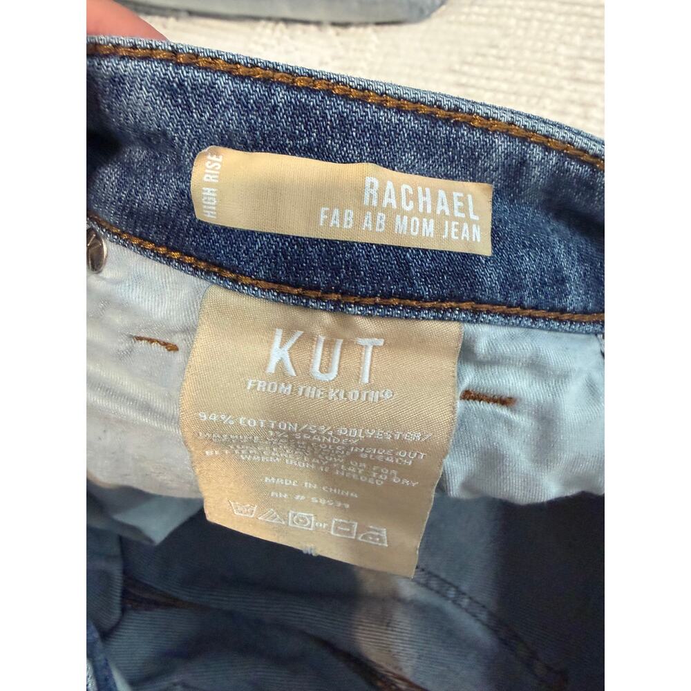 Kut from the Kloth Rachel Fab Ab Mom Jeans 6P High Rise Raw Hem‎ Crop Stretch - Picture 5 of 5